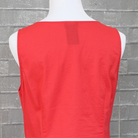 Anthropologie Fei Ruffle Cascade Red Sleeveless Top 10 - Picture 5 of 6